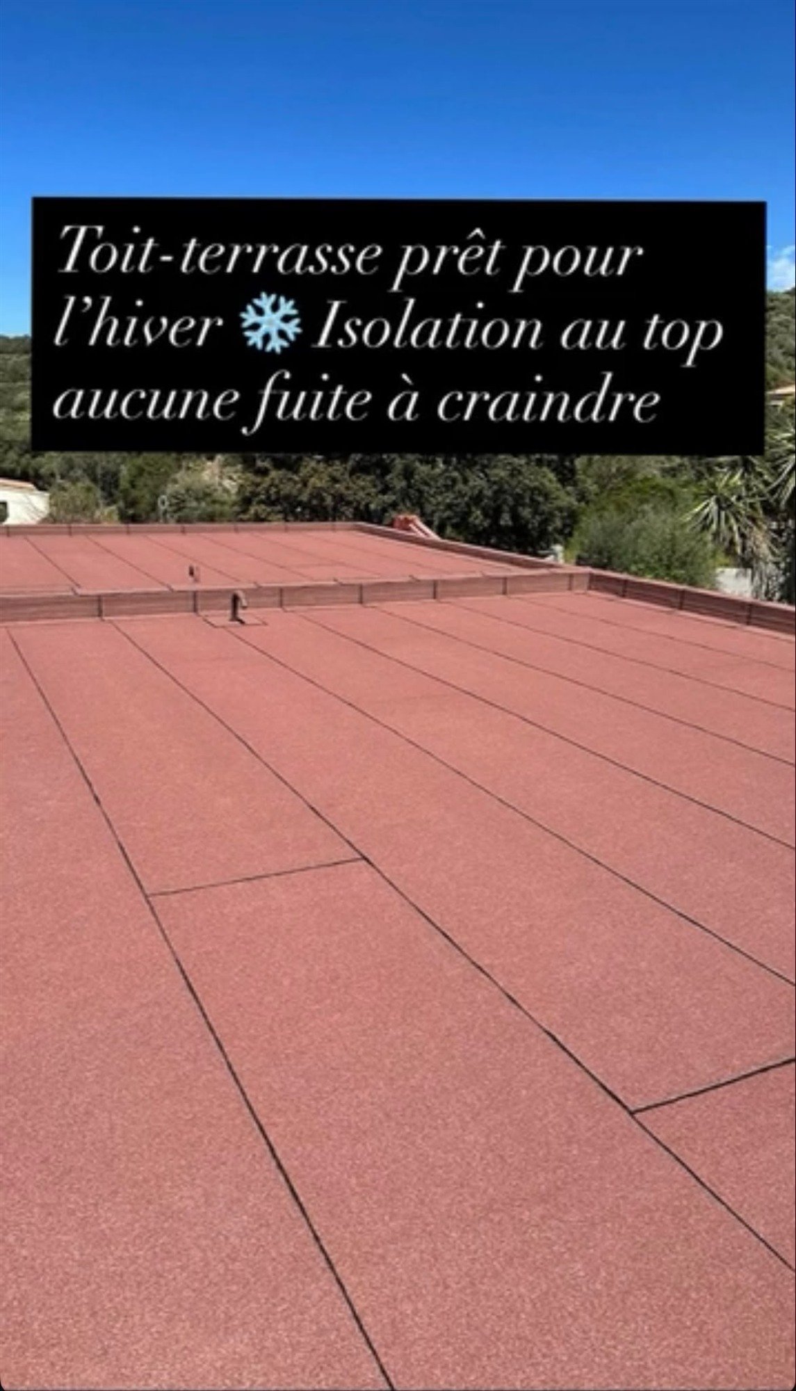 Membrane bitumineuse pour étanchéité de toit-terrasse dans le Var