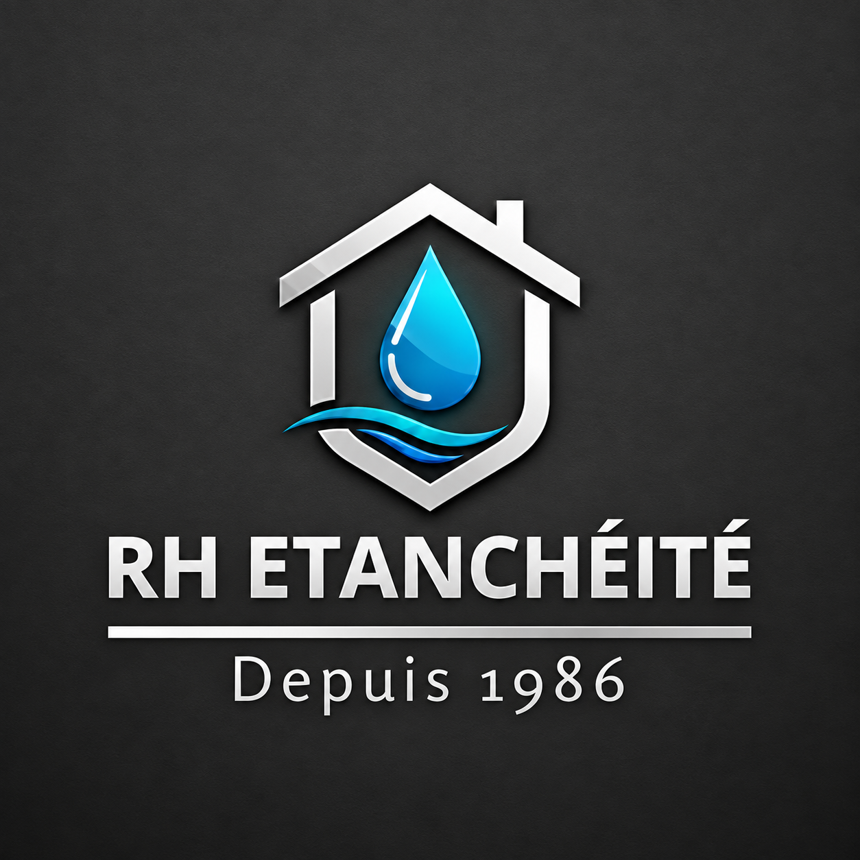 Logo RH Étanchéité, entreprise familiale depuis 1986